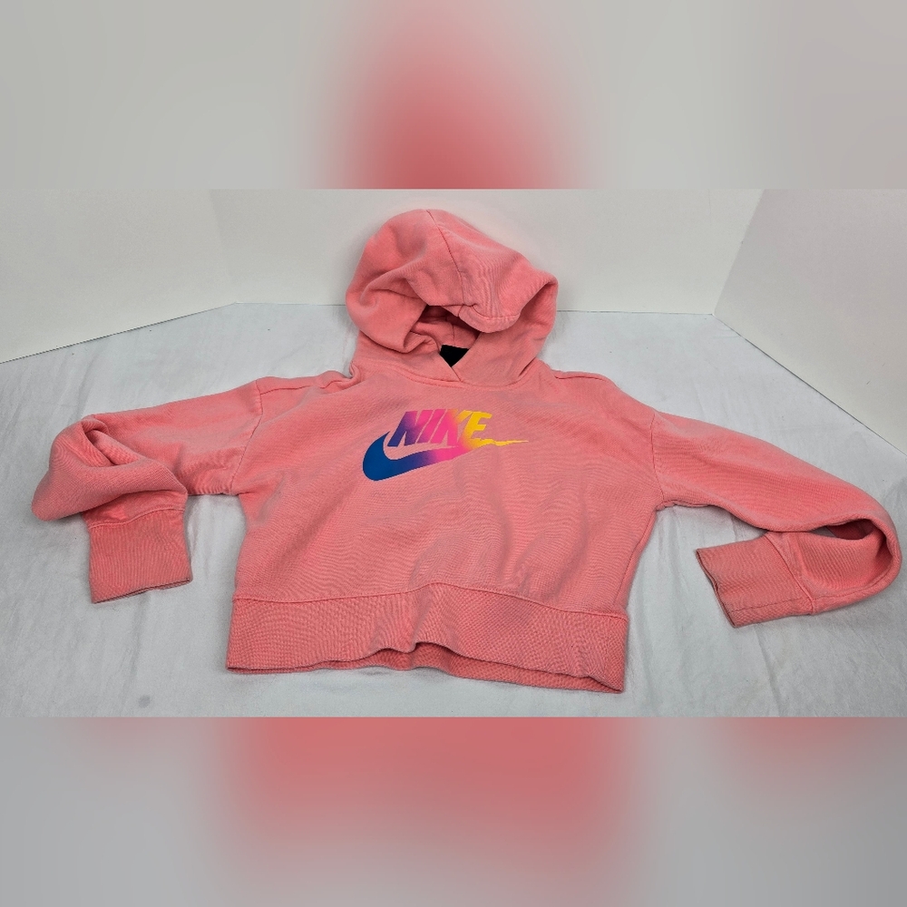Nike Sportswear Cropped Girl's Hoodie Pink CJ6937 668 Size Large Pink